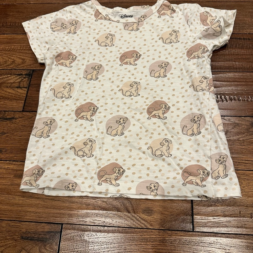 Disney Kids Simba Print T-Shirt - White and Brown